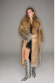 Long red fox fur coat with dark highlights
