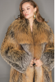 Long red fox fur coat with dark highlights