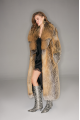 Long red fox fur coat with dark highlights