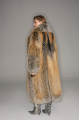 Long red fox fur coat with dark highlights