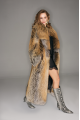 Long red fox fur coat with dark highlights