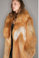 Long women's red fox fur coat