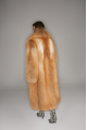 Long women's red fox fur coat