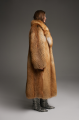 Long women's red fox fur coat