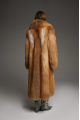 Long women's red fox fur coat