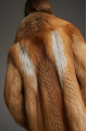 Long women's red fox fur coat