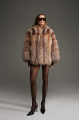 Women's brown fox fur coat
