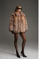 Women's brown fox fur coat