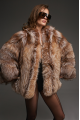 Women's brown fox fur coat