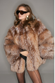 Women's brown fox fur coat