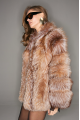 Women's brown fox fur coat