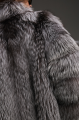 Women's gray fur coat made of black fox