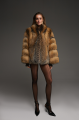 Brown fox fur coat