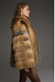 Brown fox fur coat