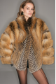 Brown fox fur coat
