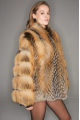 Brown fox fur coat