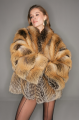 Brown fox fur coat