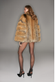 Brown fox fur coat