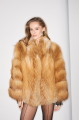 Women's red fox fur coat