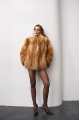 Women's red fox fur coat