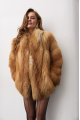 Women's red fox fur coat