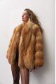 Women's red fox fur coat