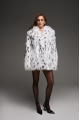 White Canadian fox fur coat with hood