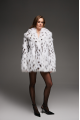 White Canadian fox fur coat with hood
