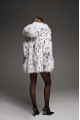 White Canadian fox fur coat with hood