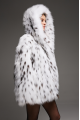 White Canadian fox fur coat with hood