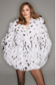 White Canadian fox fur coat with hood