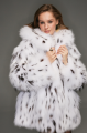 White Canadian fox fur coat with hood