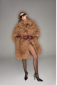Brown natural llama fur coat