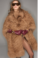 Brown natural llama fur coat