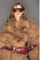 Brown natural llama fur coat