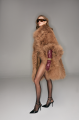 Brown natural llama fur coat