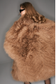 Brown natural llama fur coat