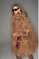 Brown natural llama fur coat