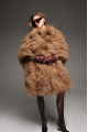 Brown natural llama fur coat
