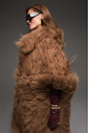 Brown natural llama fur coat