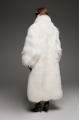 Long women's white fox fur coat