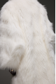 Long women's white fox fur coat