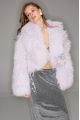 Short lavender llama fur coat