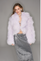 Short lavender llama fur coat