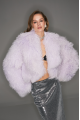 Short lavender llama fur coat