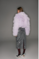 Short lavender llama fur coat