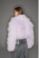 Short lavender llama fur coat
