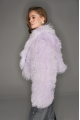 Short lavender llama fur coat