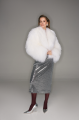 Short white llama fur coat