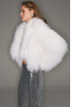 Short white llama fur coat